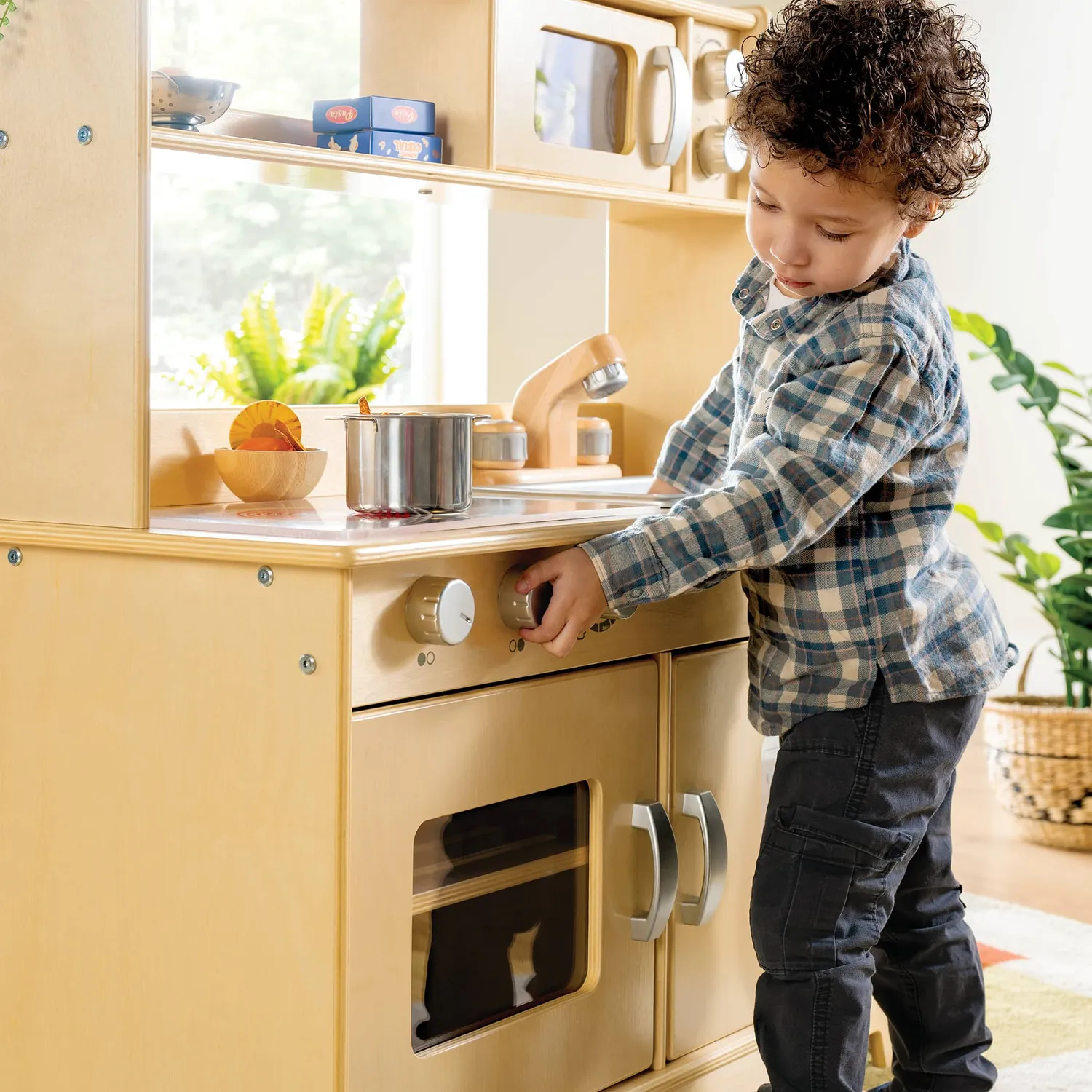 Guidecraft EdQ All-in-One speelkeuken naturel hout