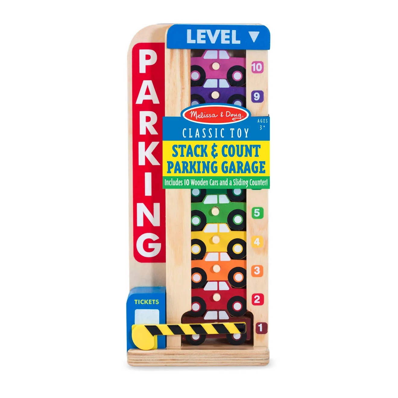 Melissa & Doug Stack & Count Parking Garage houten