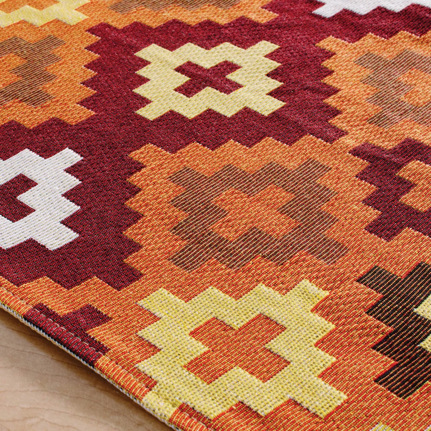 Guidecraft Warm Geo tafelloper 163x33 cm stof