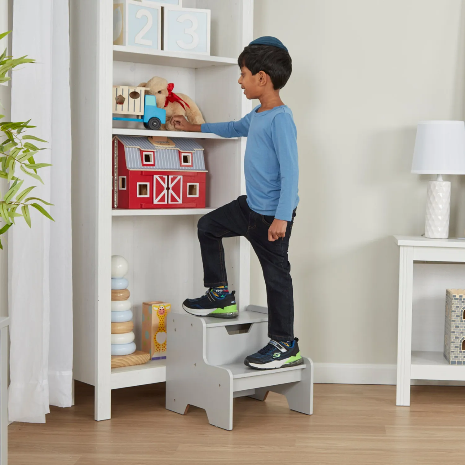 Melissa & Doug Opstapje Hout Grijs 2 Treden