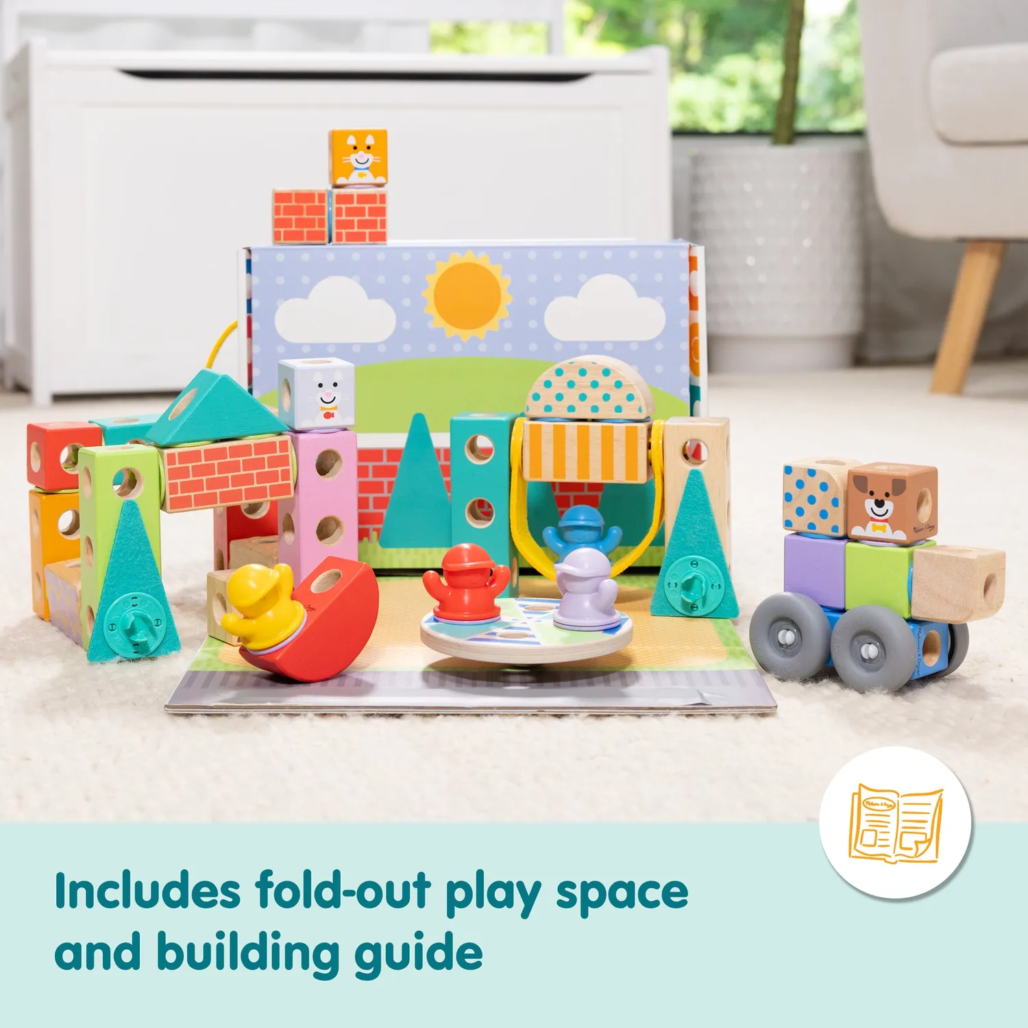 Melissa & Doug Blockables Stad Bouwset Hout 73-delig