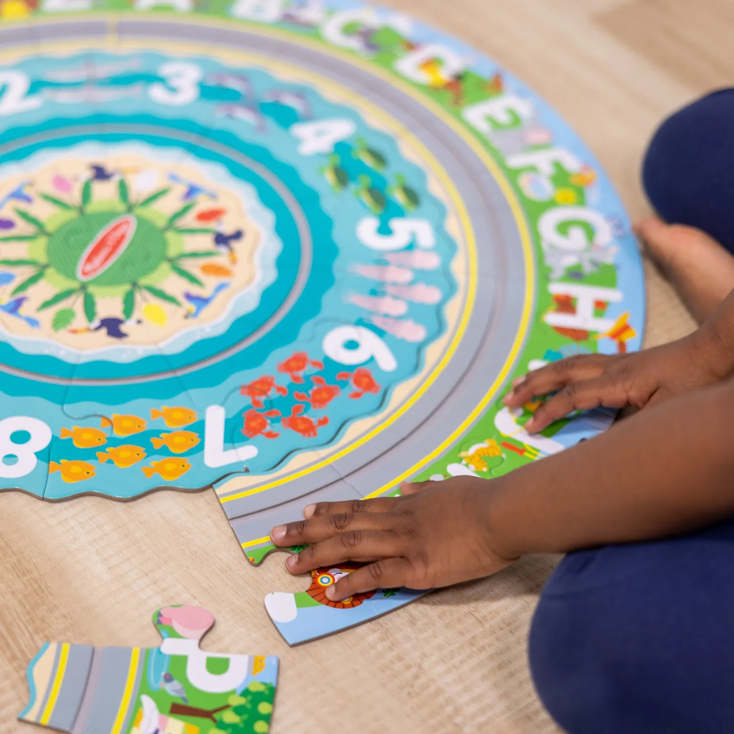 Melissa & Doug Round the Shore Tracks vloerpuzzel 48 stukjes leerzaam