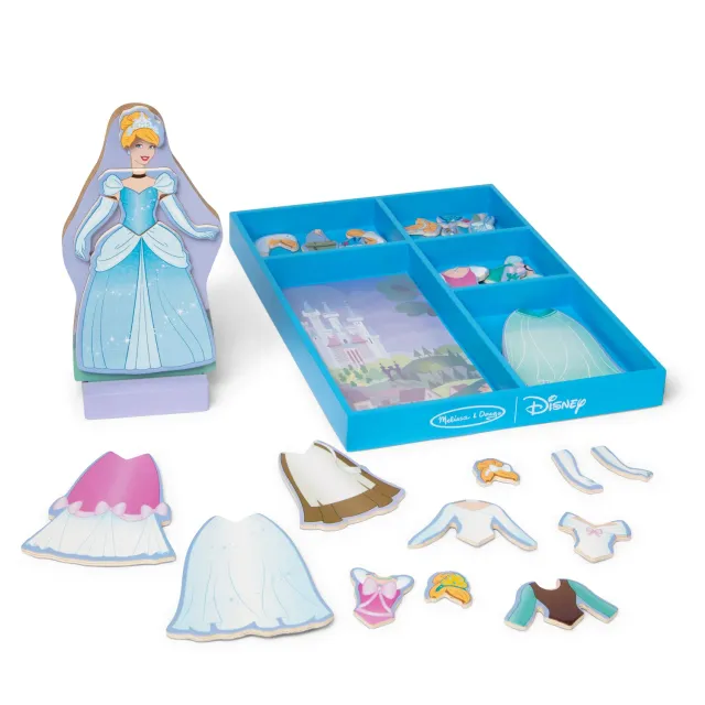 Melissa & Doug Disney Cinderella magnetische aankleedpop hout 30-delig