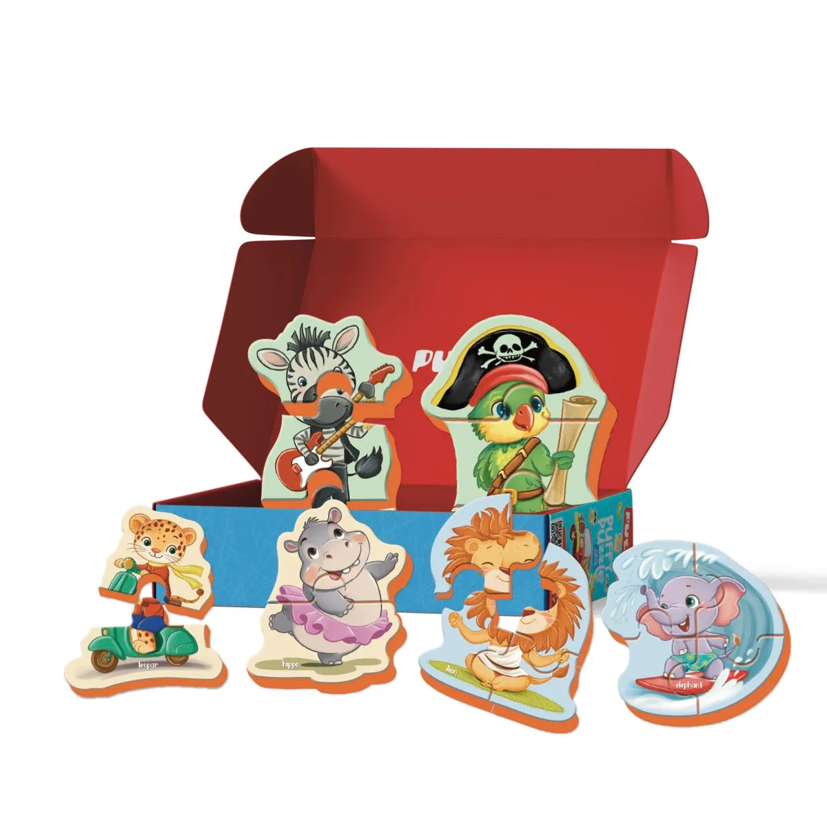 Puedo Puffy Puzzle Safari Animals puzzel zacht