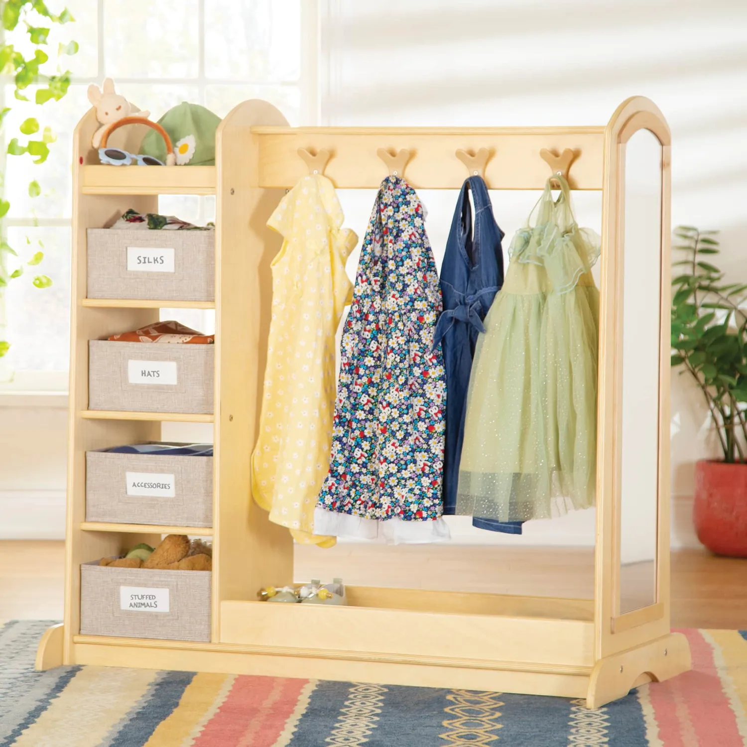 Guidecraft EdQ Dress Up verkleedkast met bakken wit