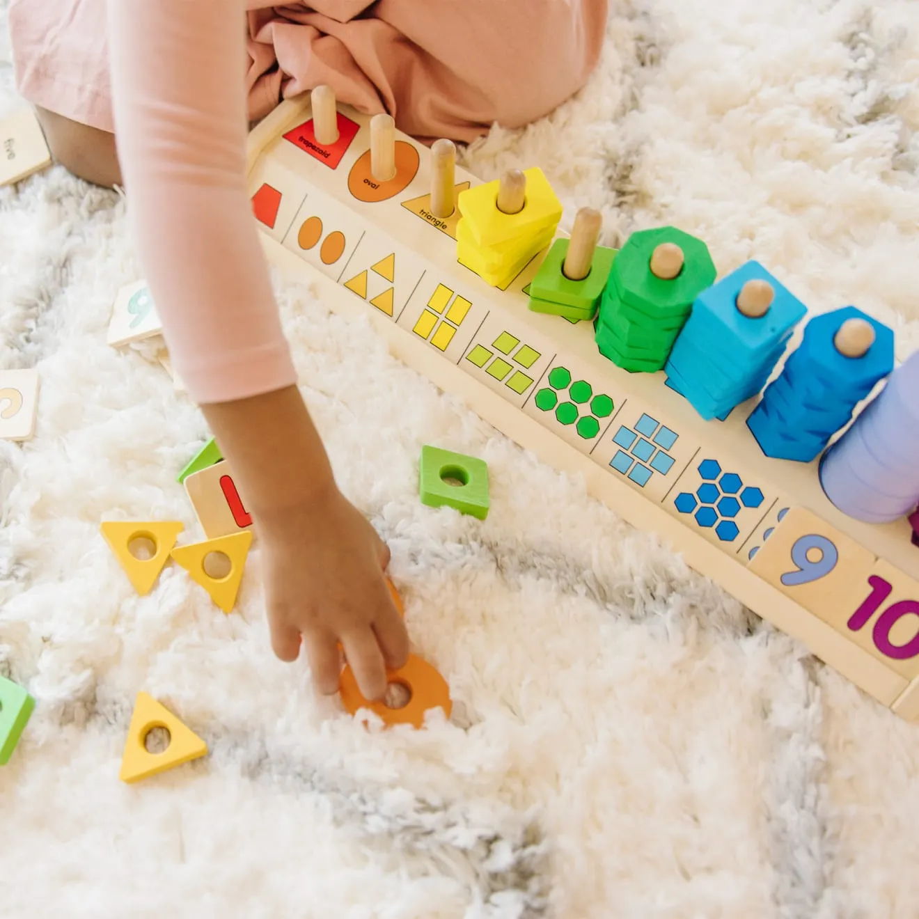 Melissa & Doug Counting Shape Stacker houten stapelaar