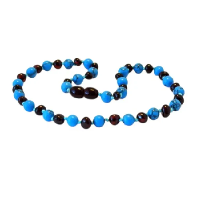 Ginger Fairy Barnsteen Turquoise Kinderketting 32 cm