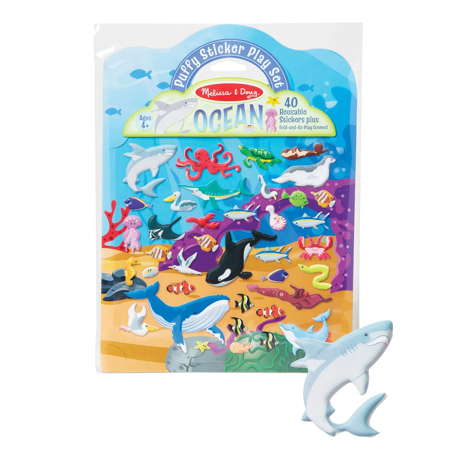 Melissa & Doug Puffy Sticker Ocean stickerset herbruikbaar