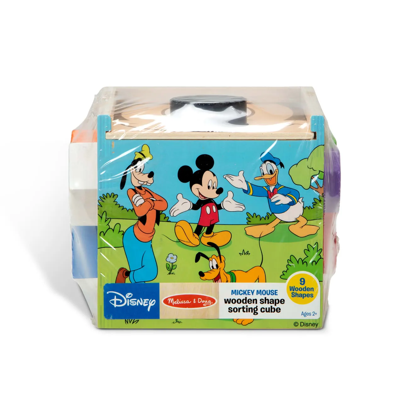 Melissa & Doug Mickey Mouse sorteerkubus hout 9 vormen