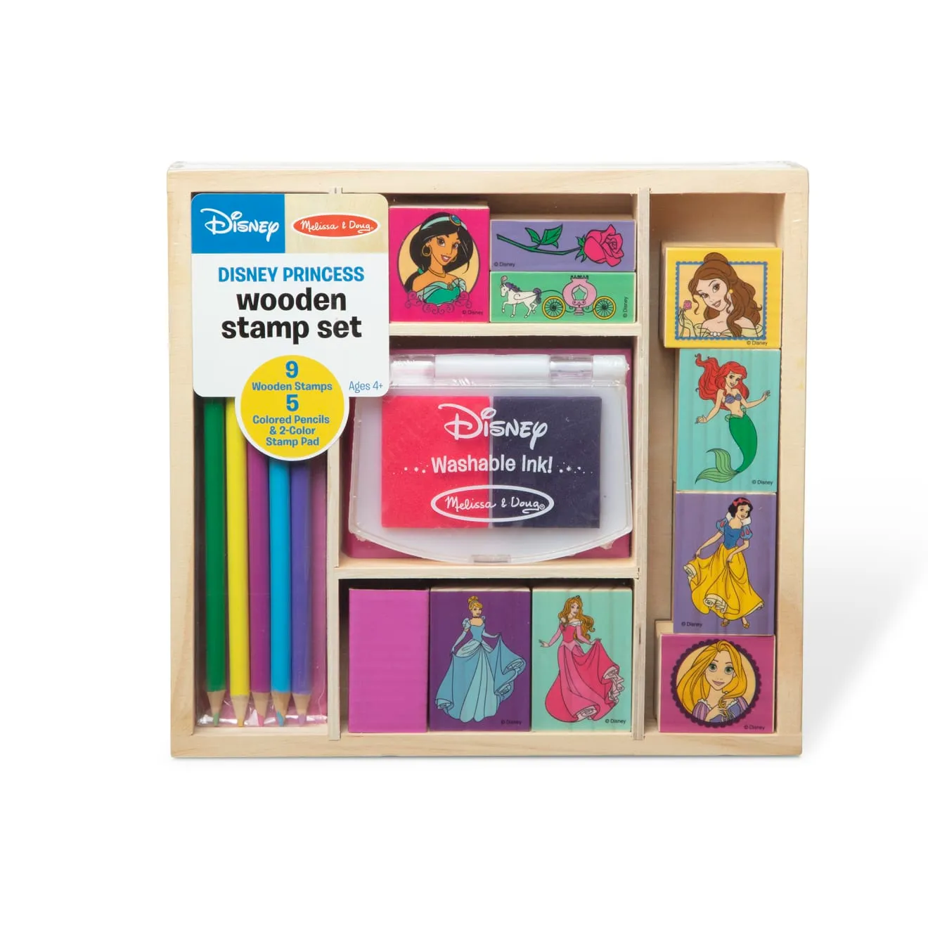Melissa & Doug Disney Princess Stempelset hout 9 stempels