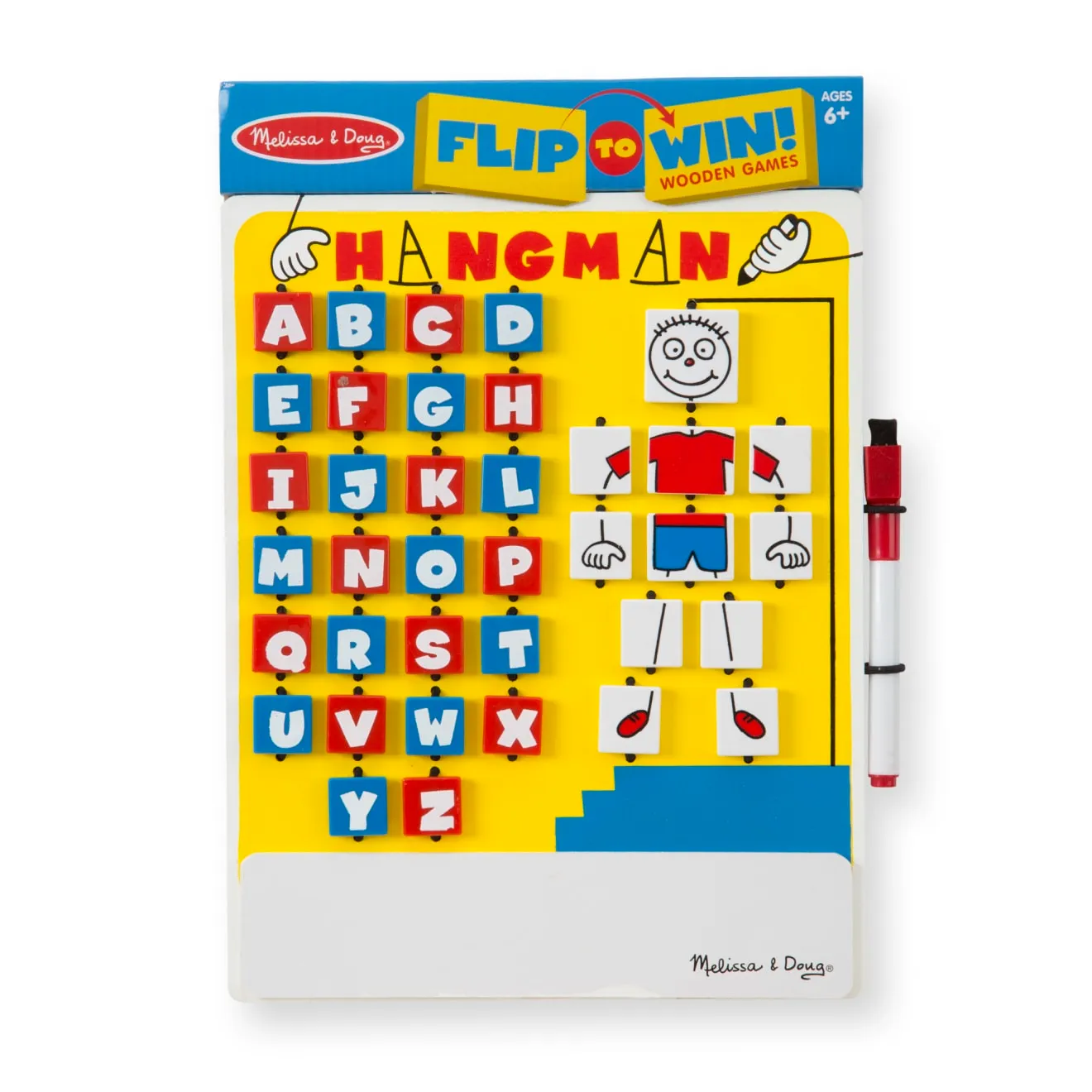 Melissa & Doug Flip-to-Win Hangman reisspel 6+ jaar
