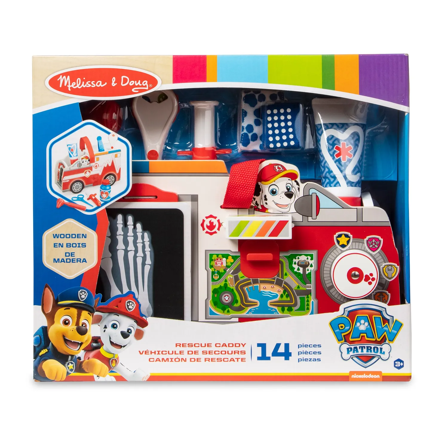Melissa & Doug PAW Patrol Marshall's Wooden Rescue Caddy doktersset 14-delig