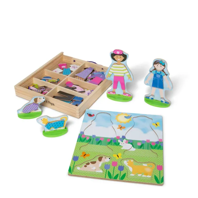 Melissa & Doug Best Friends magnetische aankleedpoppen 2 poppen hout