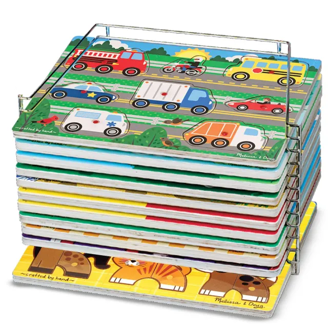 Melissa & Doug Wire Puzzle puzzelrek voor 12 puzzels