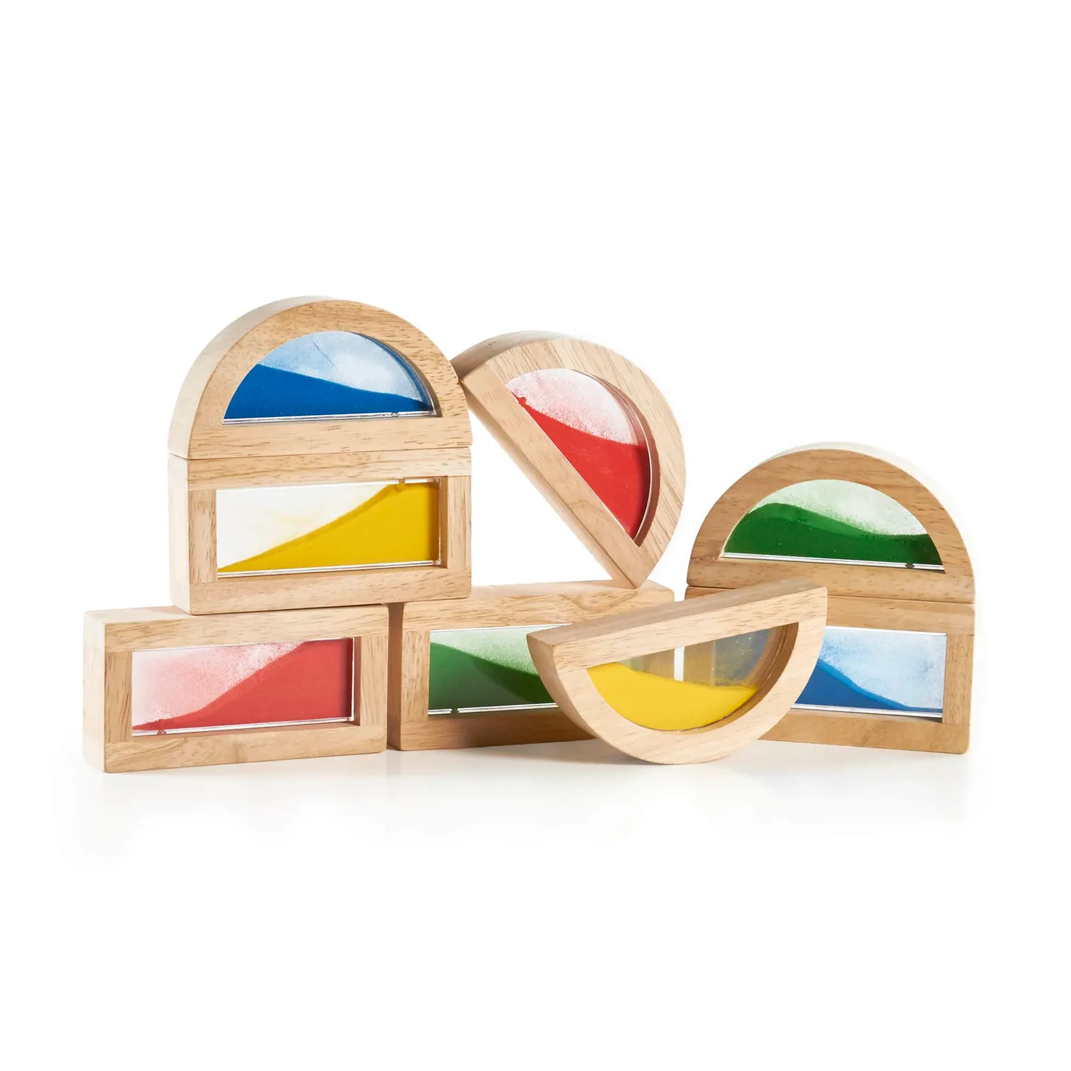 Guidecraft Rainbow Blocks Sand bouwblokken 8 stuks zand