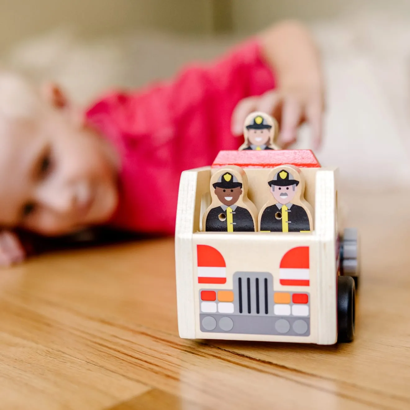 Melissa & Doug Classic Wooden Fire Truck brandweerauto hout