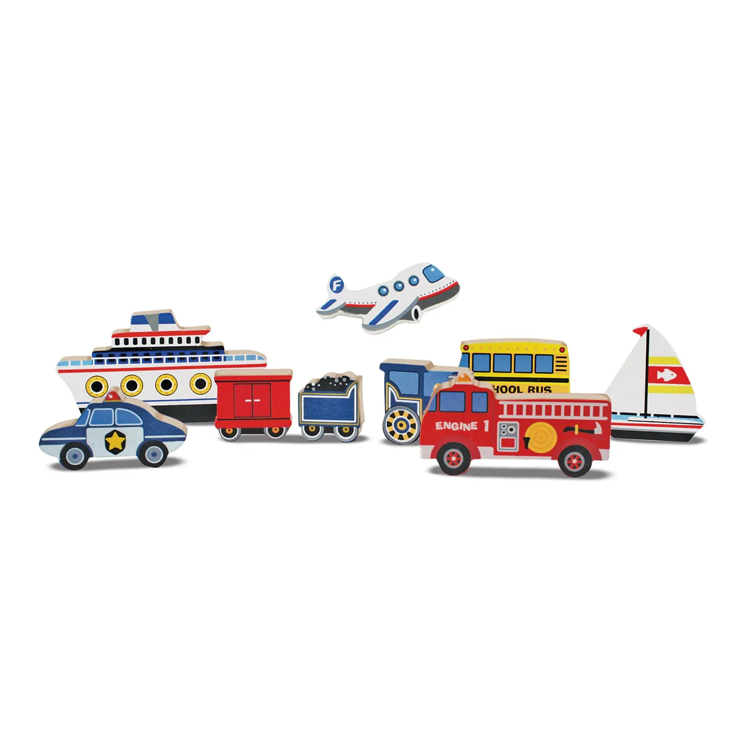 Melissa & Doug Vehicles Chunky Puzzle houten puzzel 9 stuks