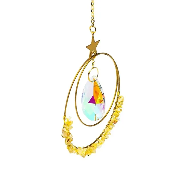 Ginger Fairy Regenboogkristal Citrien Ster zonnevanger 35 cm