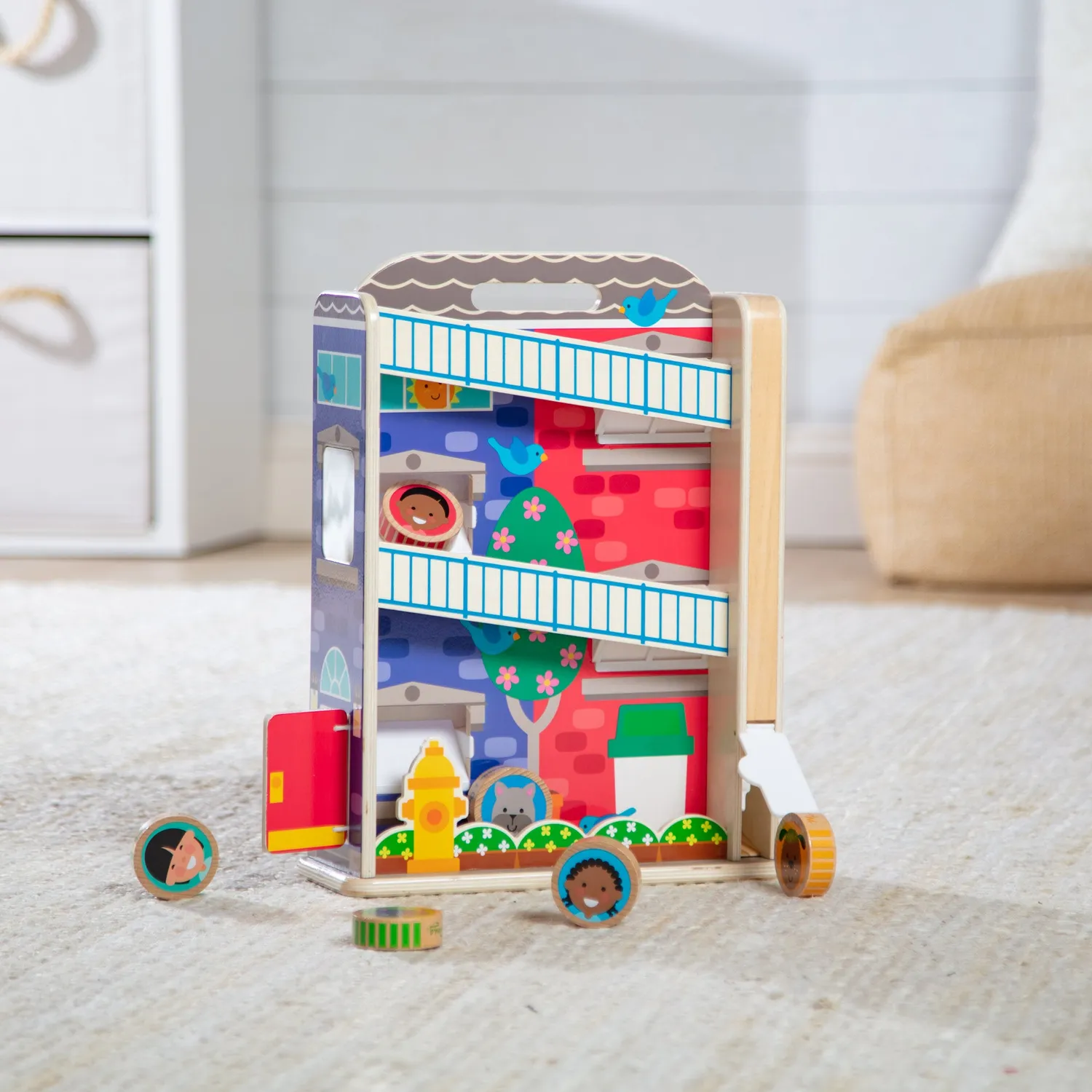 Melissa & Doug GO Tots Town House Tumble rollenbaan hout