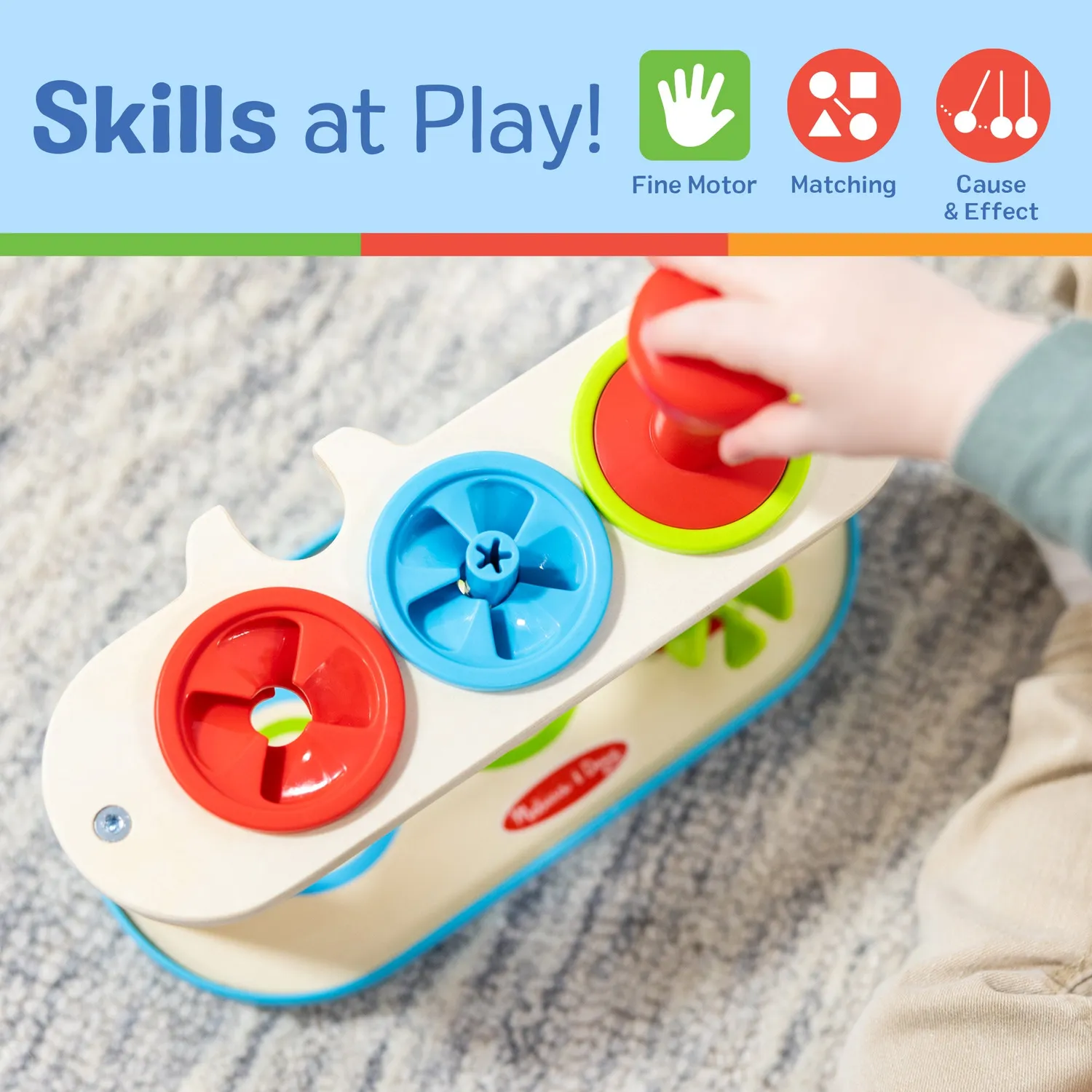 Melissa & Doug Match & Push houten tolletjes 3 stuks peuter