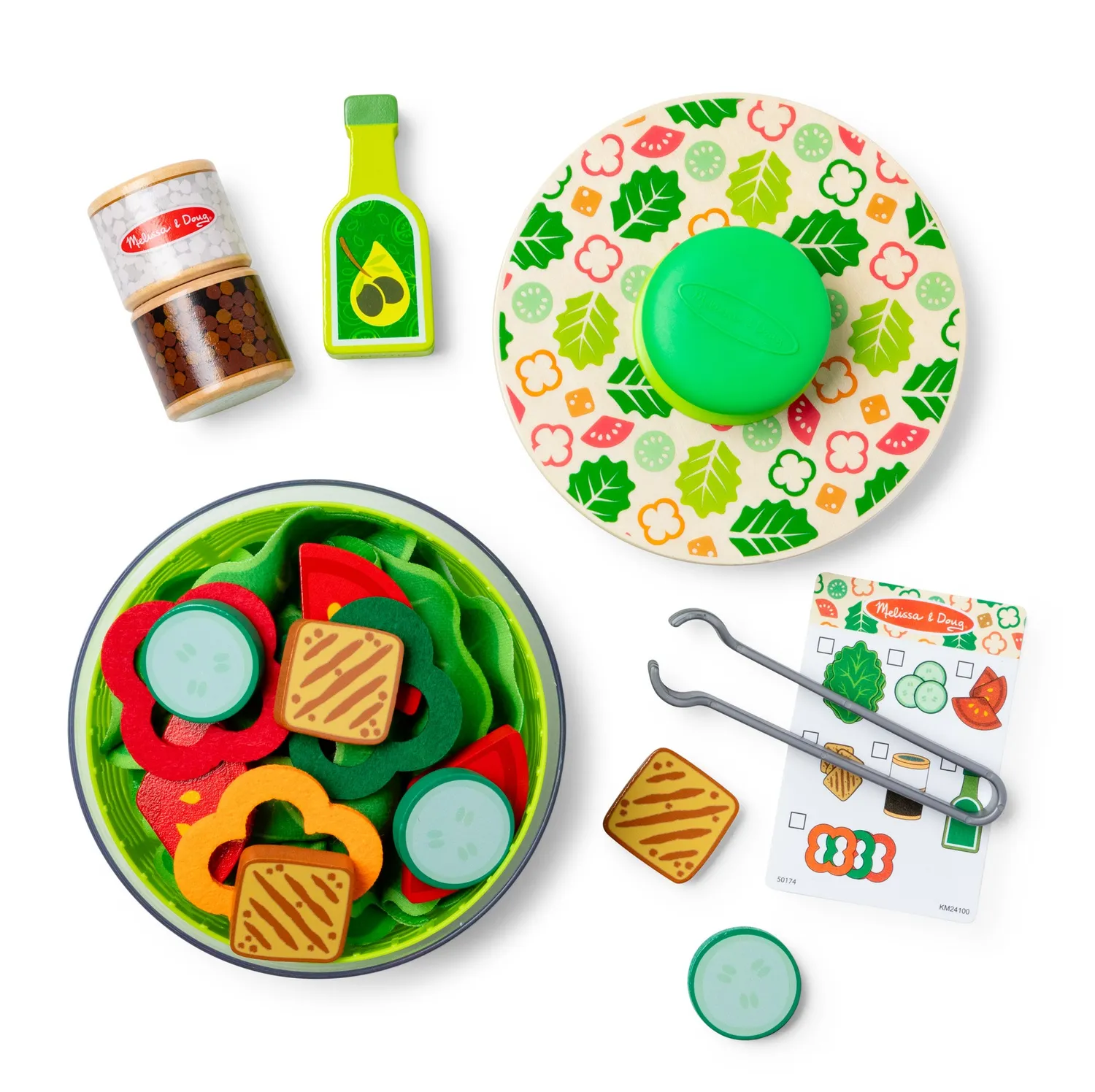 Melissa & Doug Salad Spinner speelkeuken saladeset hout