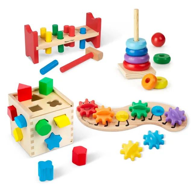 Melissa & Doug Classic Rainbow houten speelgoedset 4-delig