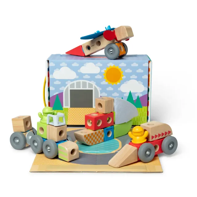 Melissa & Doug Blockables voertuigen bouwset hout