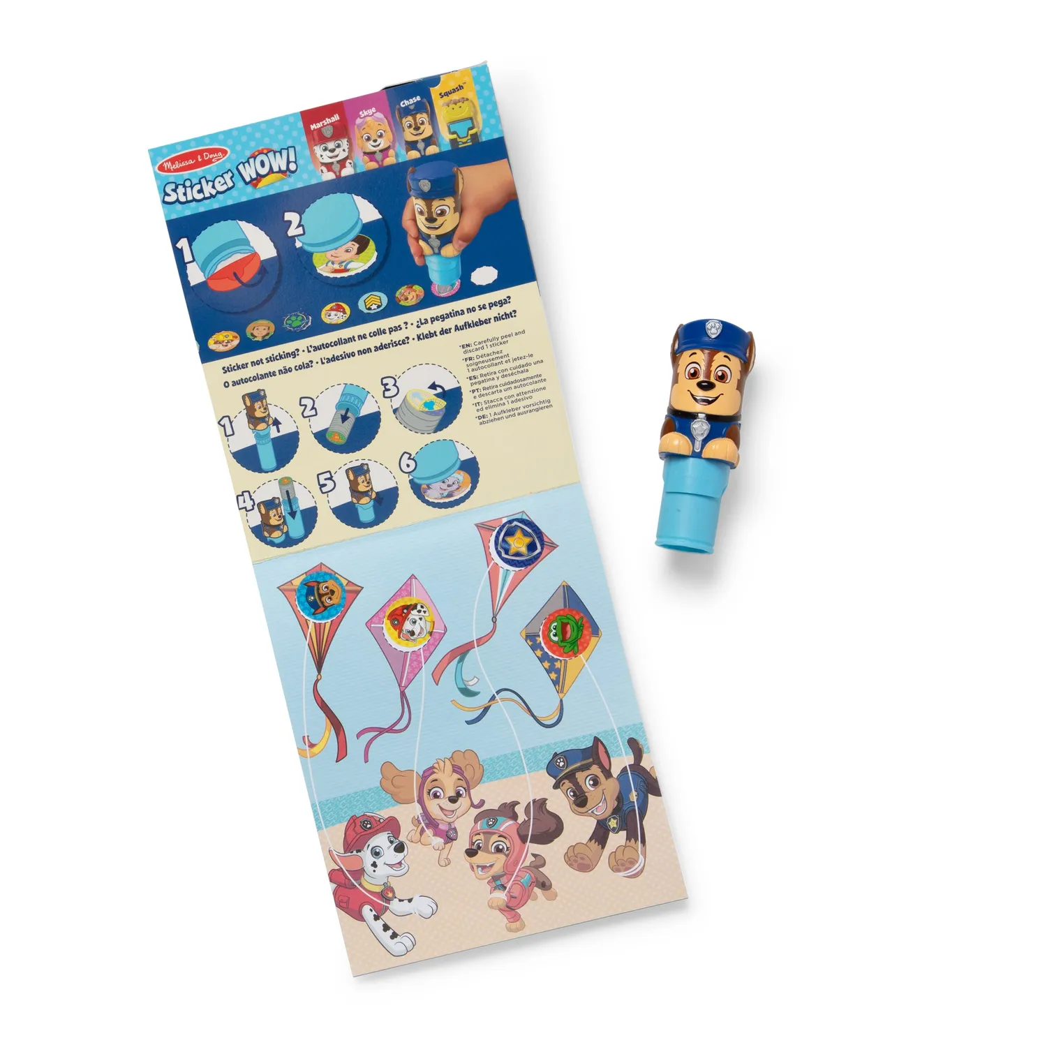 Melissa & Doug Sticker WOW! stickerboek Chase met stamper