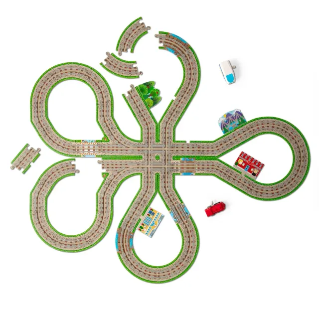 Melissa & Doug Trein vloerpuzzel 48 stuks met 2 treintjes spoor