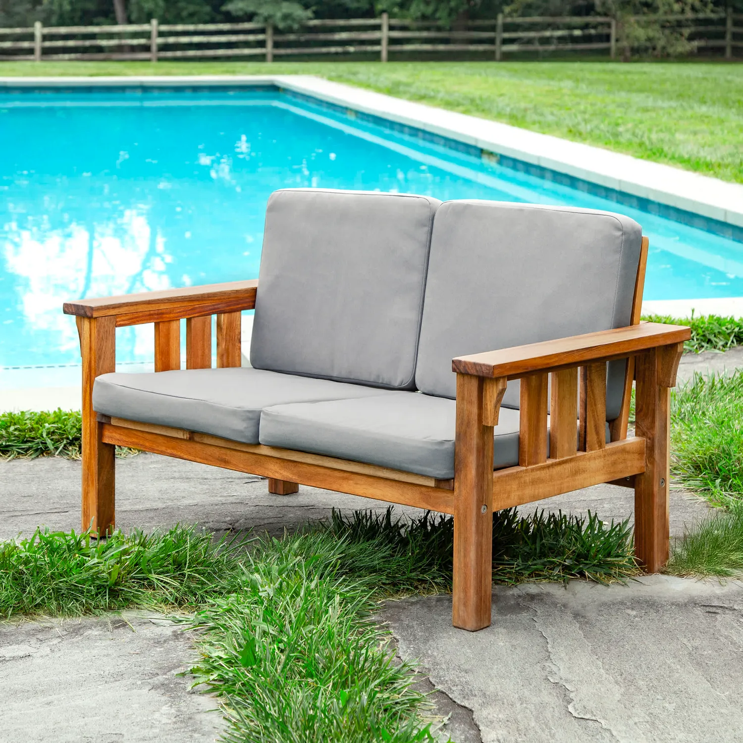 Martha Stewart Kids Outdoor Couch kinderbank acaciahout grijs