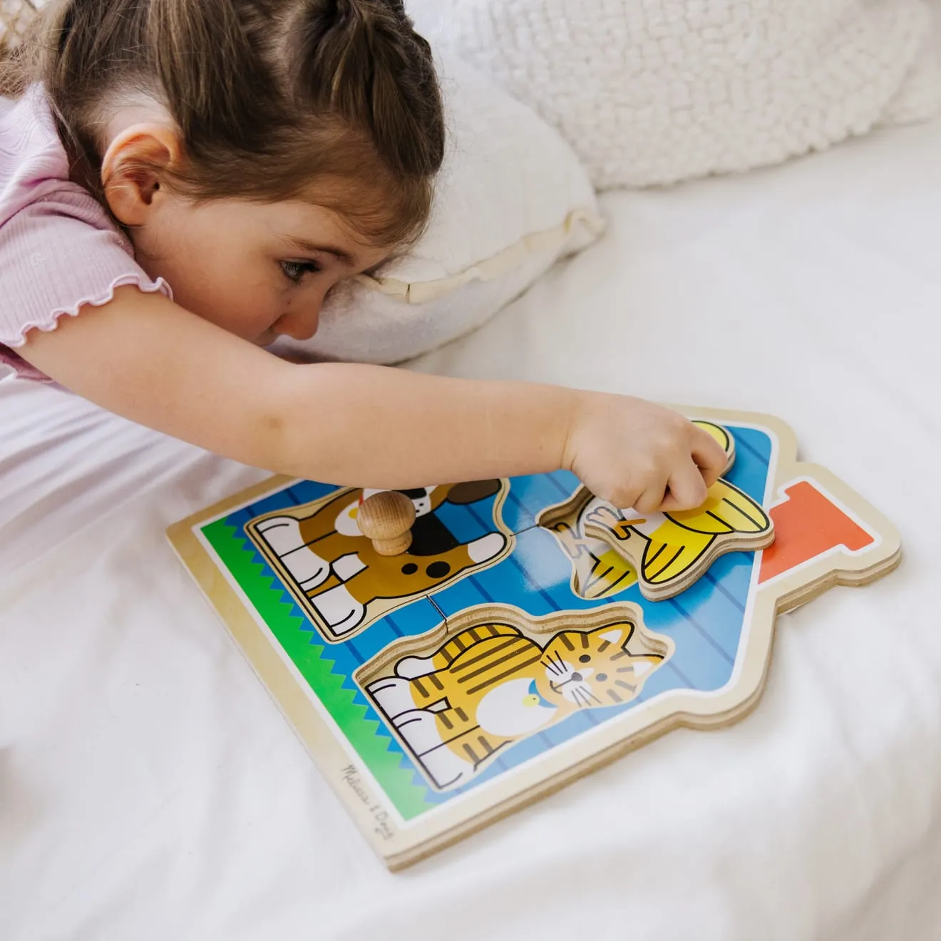 Melissa & Doug huisdieren knobbelpuzzel hout 3 stukjes