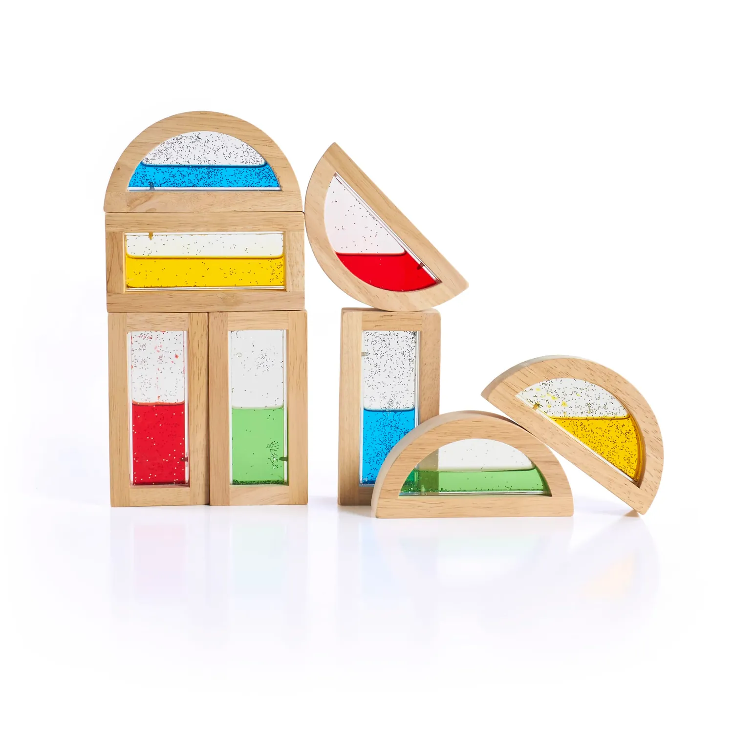 Guidecraft Rainbow Blocks Shimmering Water blokken 8 st