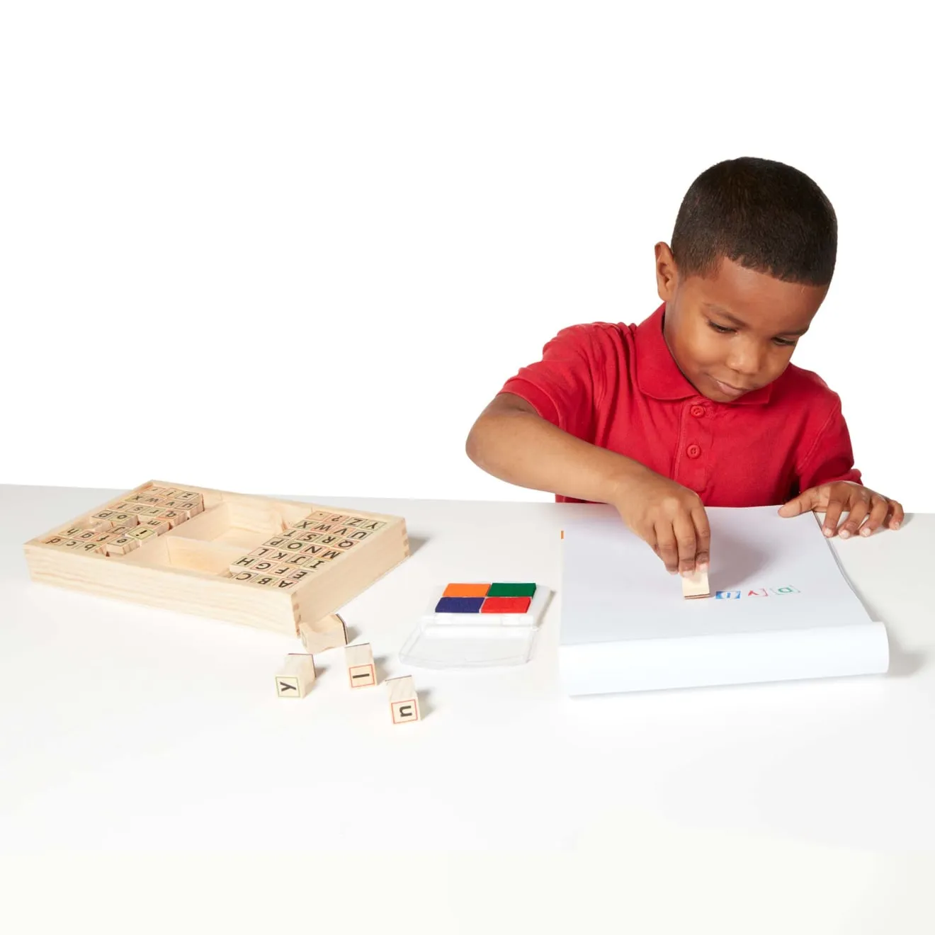 Melissa & Doug Alphabet stempelset 56-delig houten letters