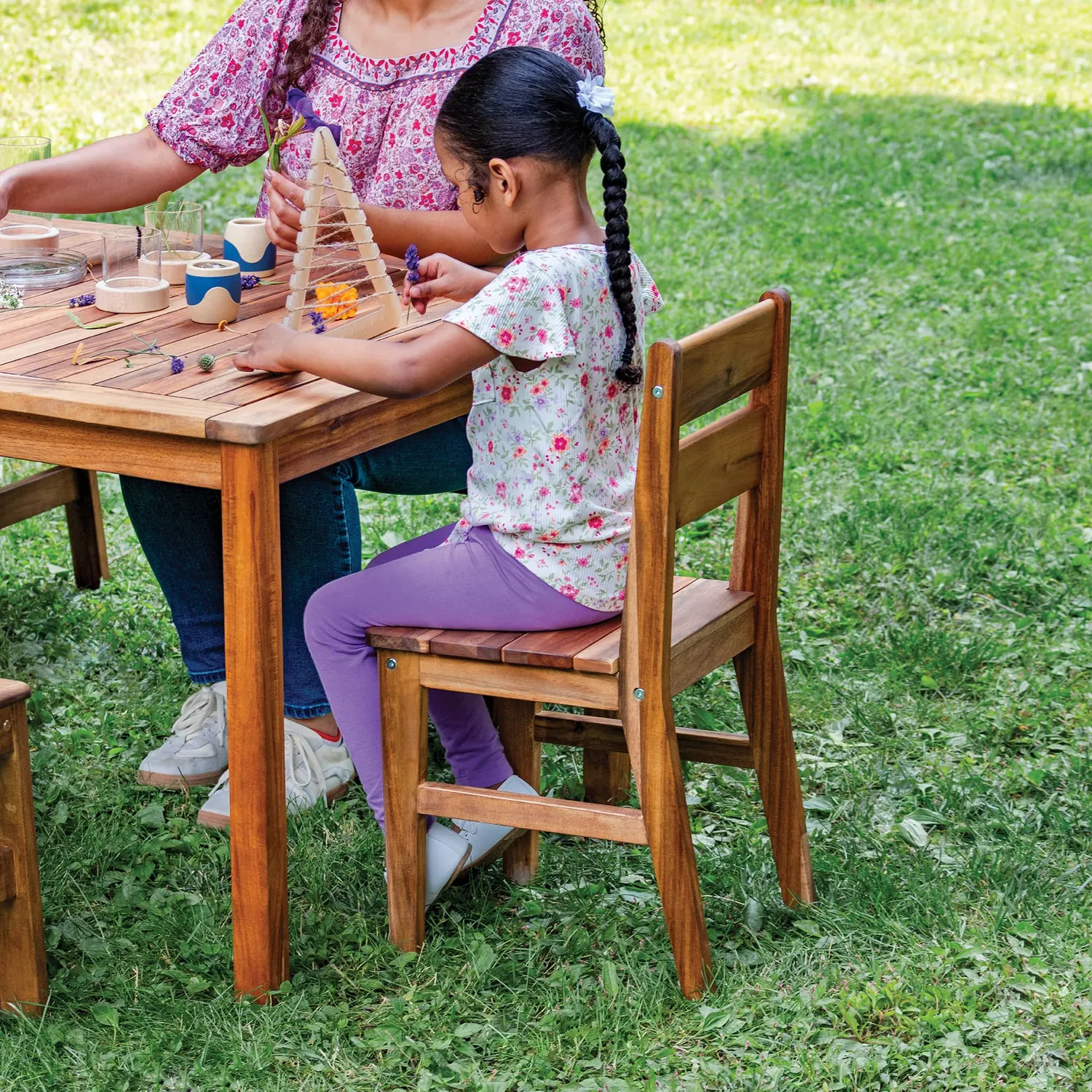 Guidecraft Acadia Outdoor Chair kinderstoel set van 2 acacia