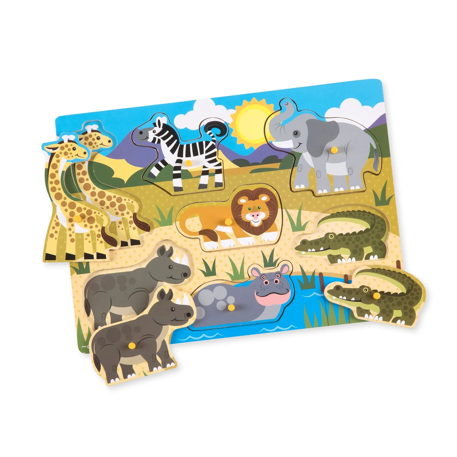 Melissa & Doug Houten Noppenpuzzel 4-pack Peuter