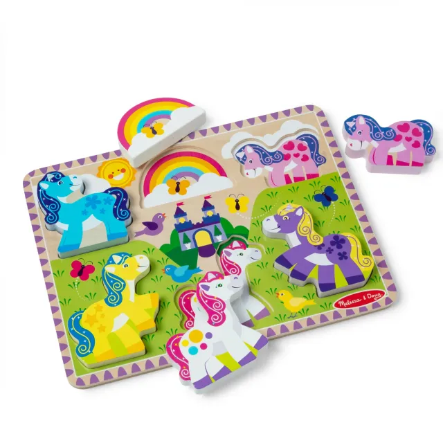 Melissa & Doug Unicorn Chunky Puzzle puzzel 6 stukjes hout
