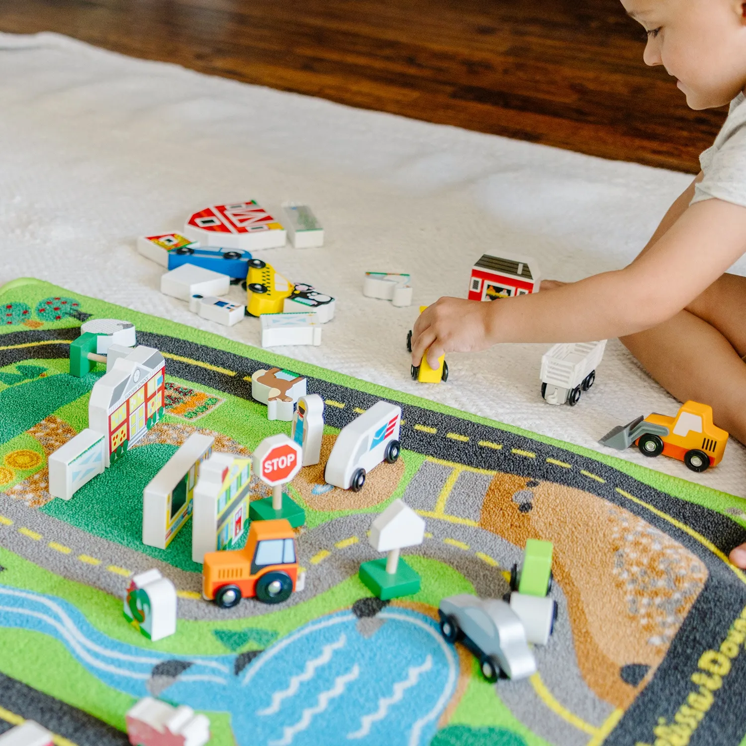 Melissa & Doug Deluxe Road Rug speelkleed 49-delig met autos