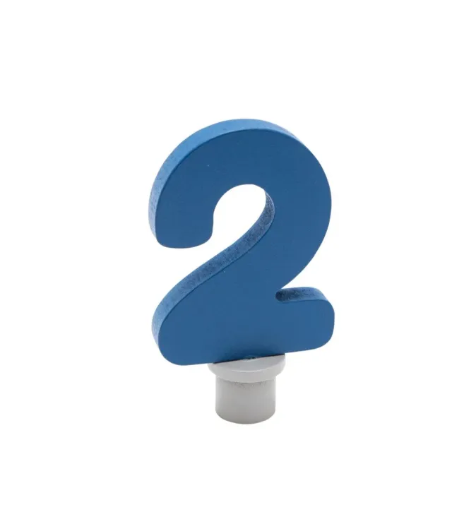 Ginger Fairy cijfer 2 blauw steker hout 8 cm