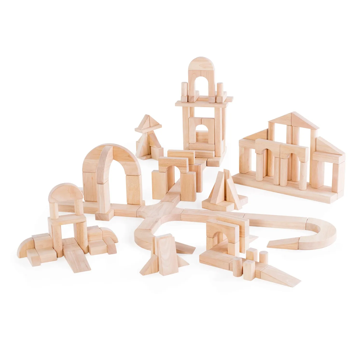 Guidecraft Unit Blocks houten blokken 84 delig rubberhout