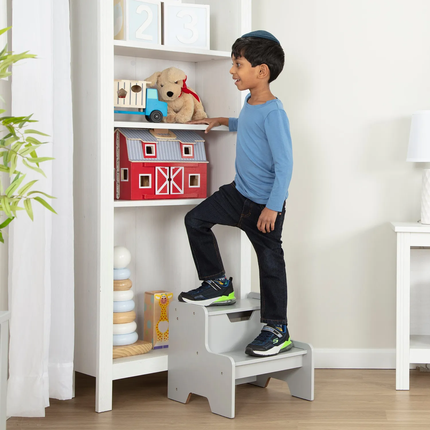 Melissa & Doug Opstapje Hout Grijs 2 Treden