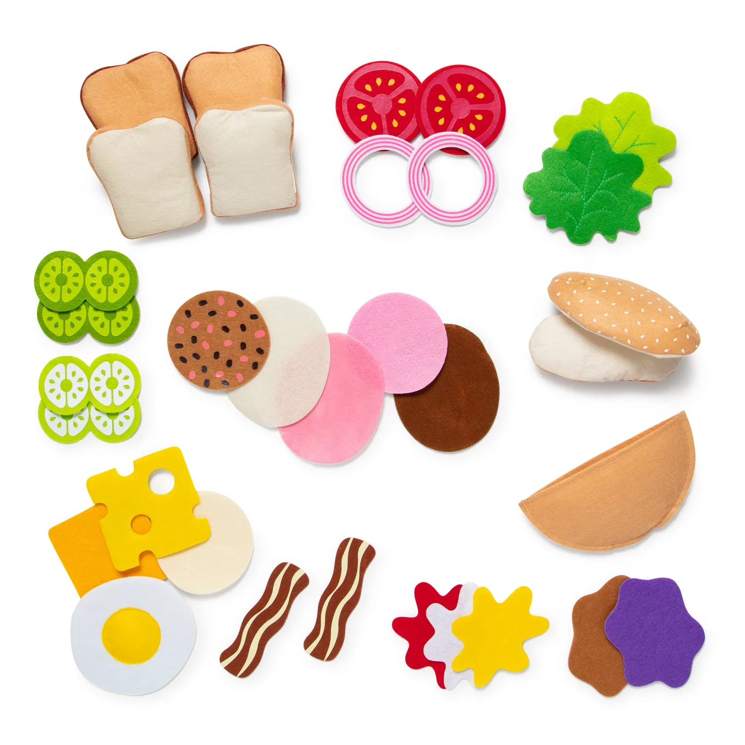 Melissa & Doug Felt Food Sandwich vilt speeleten 33-delig