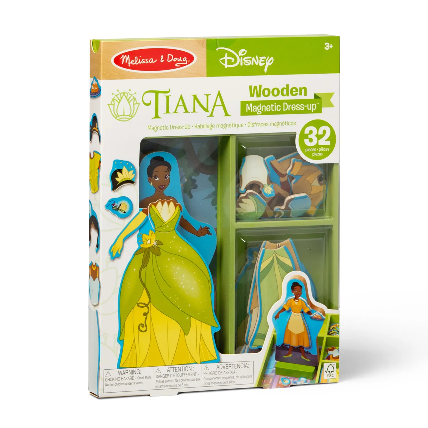 Melissa & Doug Disney Tiana magnetische aankleedpop 30-delig