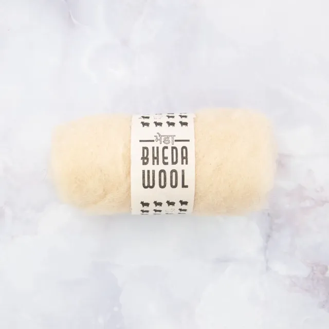 Ginger Fairy bhedawol kaardvlies ecru 25 gram