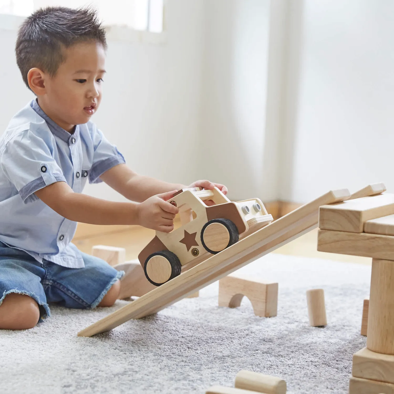 Guidecraft Wooden Police Car houten politieauto groot