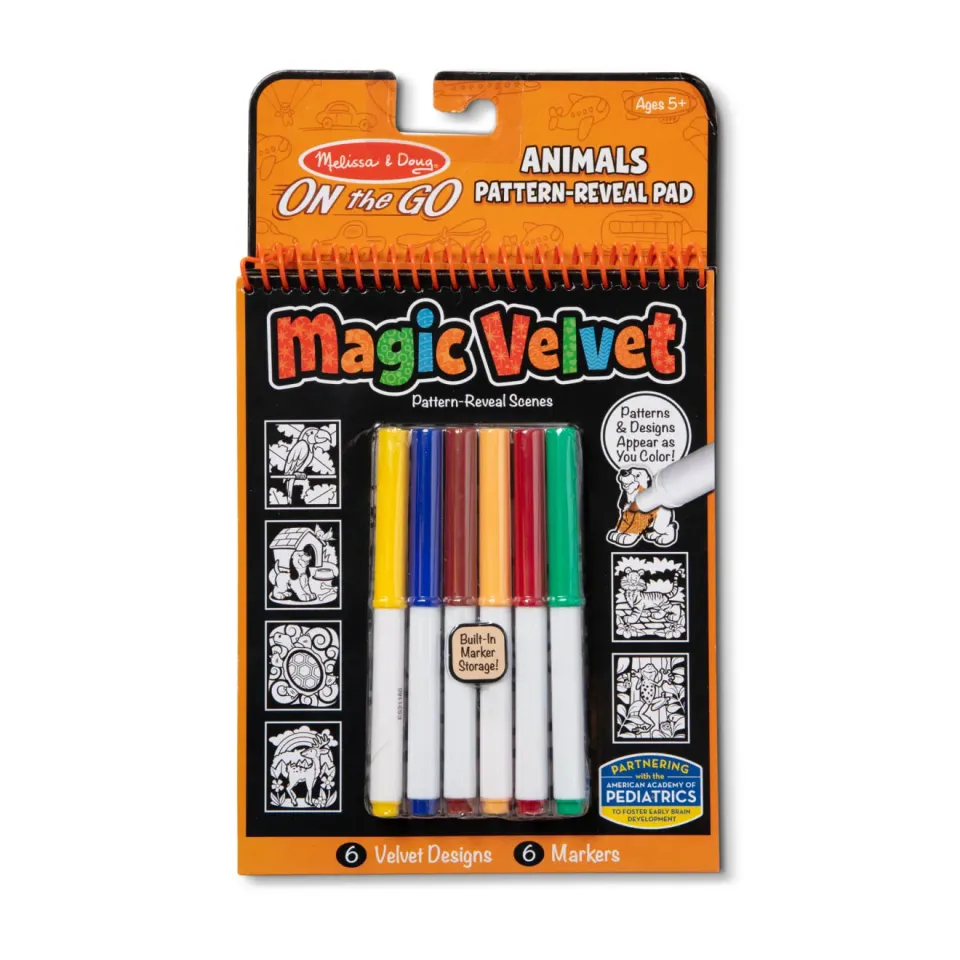 Melissa & Doug Magic Velvet Animal kleurboek met 6 stiften