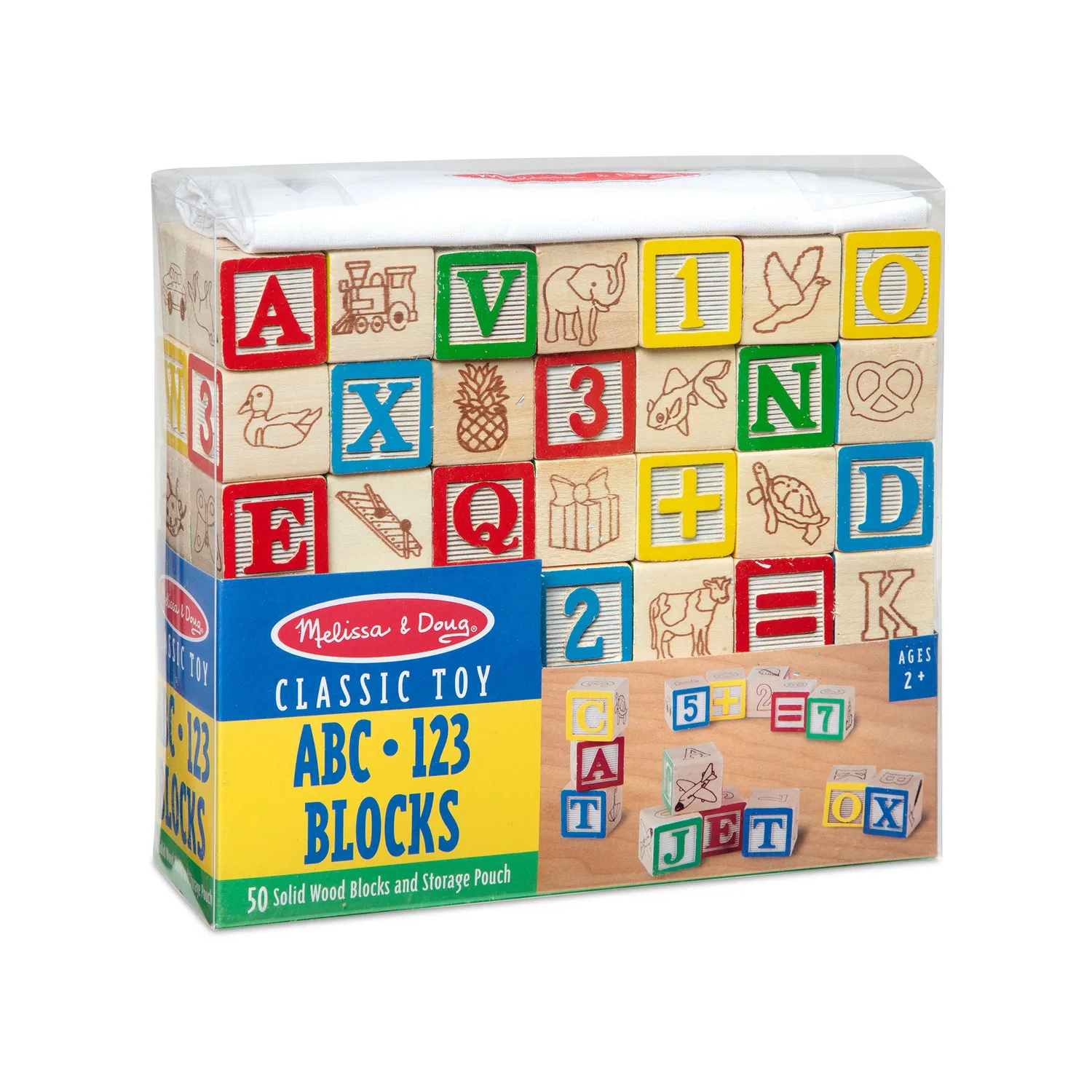 Melissa & Doug Wooden ABC/123 Blocks blokken 50 stuks hout