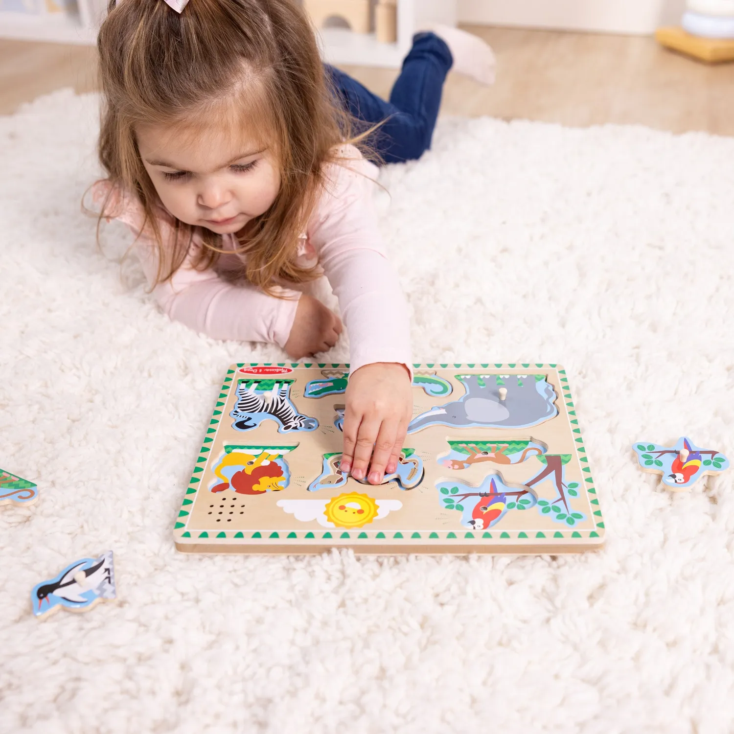 Melissa & Doug Zoo geluidspuzzel 8 stukjes dierengeluid