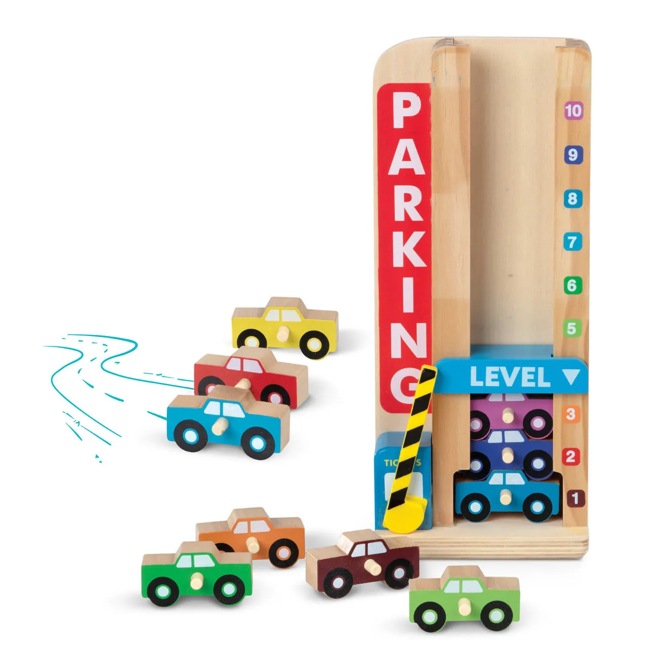 Melissa & Doug Stack & Count Parking Garage houten
