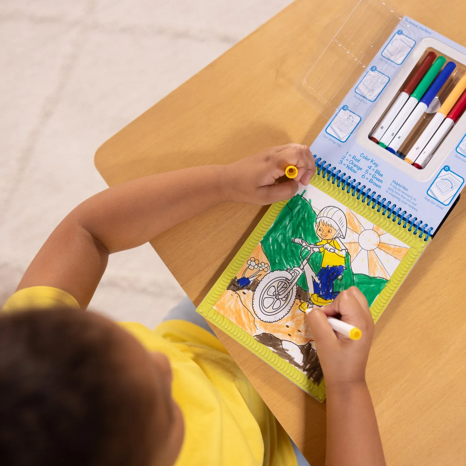 Melissa & Doug Color by Numbers kleurboek blauw met stiften