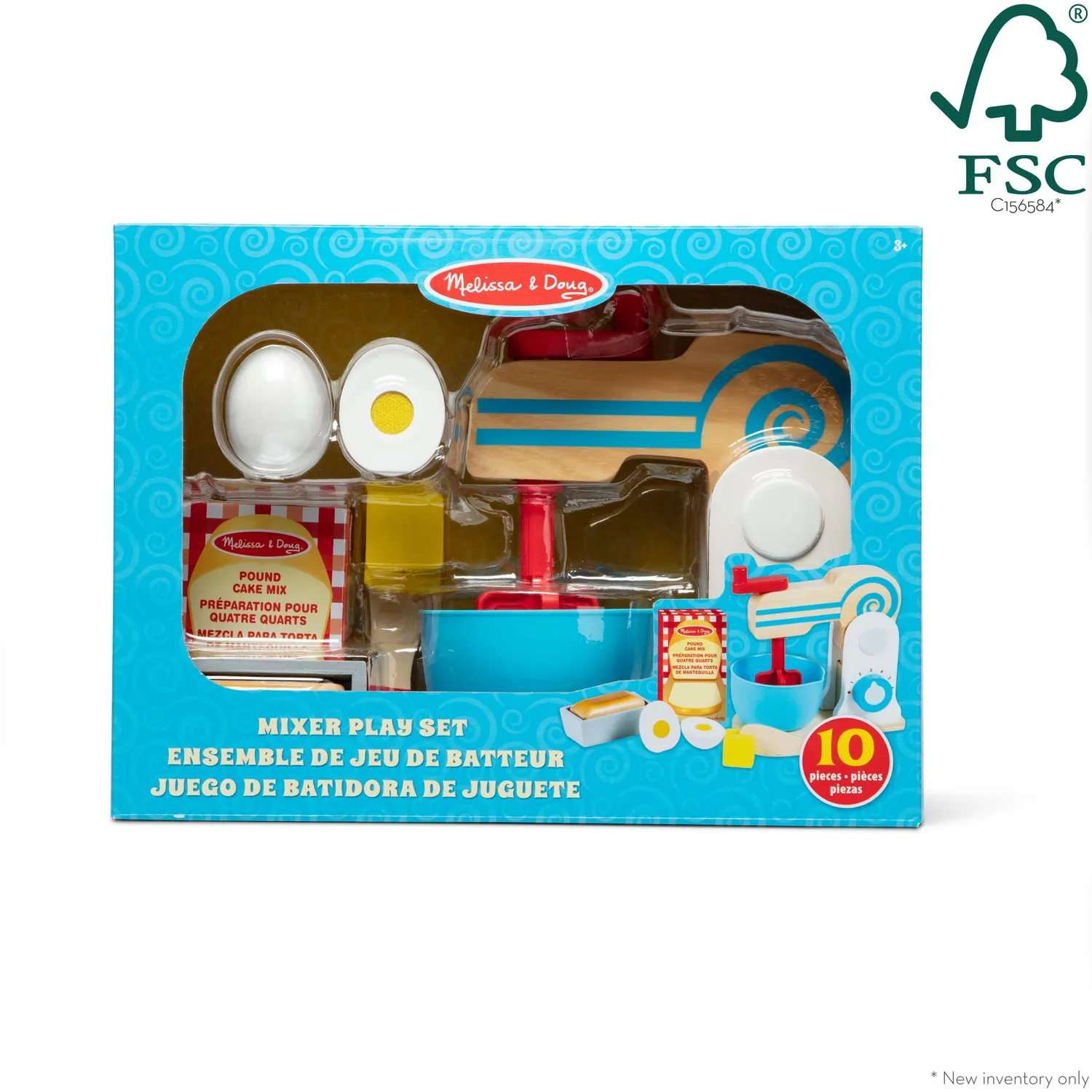Melissa & Doug Make-a-Cake Mixer Set speelset houten 3+